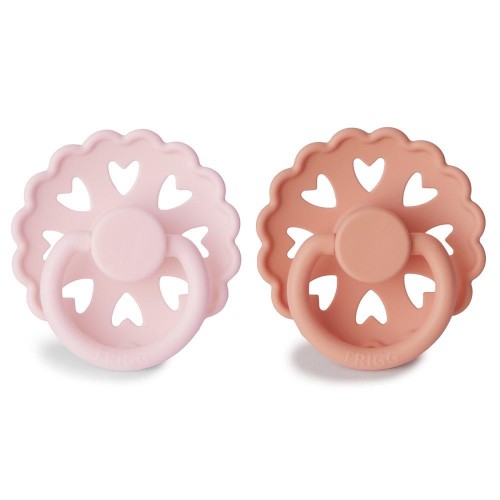 Σετ 2 Πιπίλες Σιλικόνης FRIGG Fairytale White Lilac/Pretty in Peach 6-18 Μηνών
