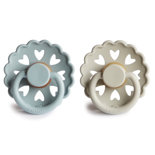 Σετ 2 Πιπίλες Latex FRIGG Fairytale Stone Blue/Willow Gray 0-6 Μηνών