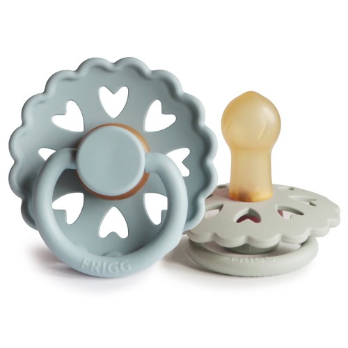 Σετ 2 Πιπίλες Latex FRIGG Fairytale Stone Blue/Willow Gray 0-6 Μηνών