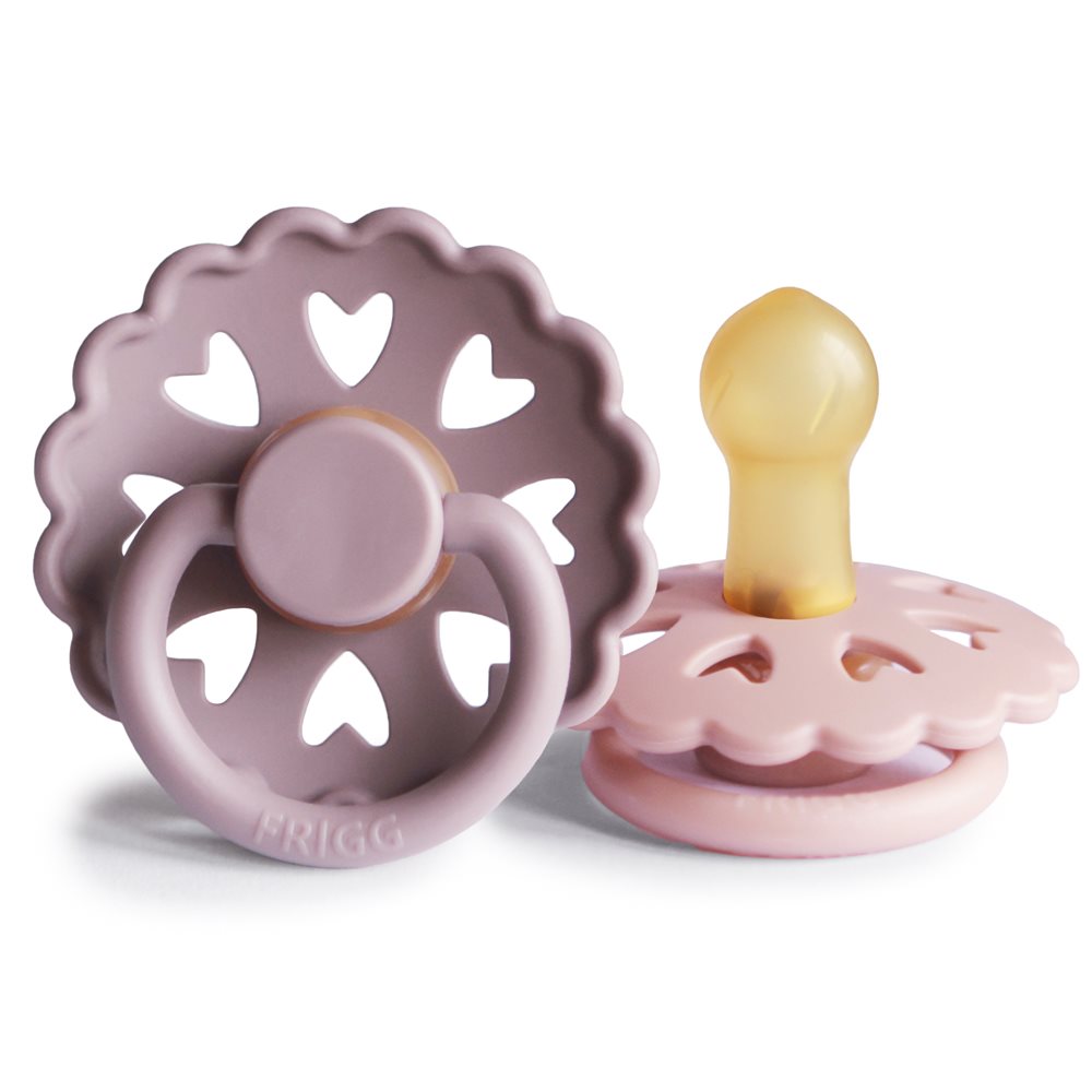 Σετ 2 Πιπίλες Latex FRIGG Fairytale Twilight Mauve/Primrose 0-6 Μηνών