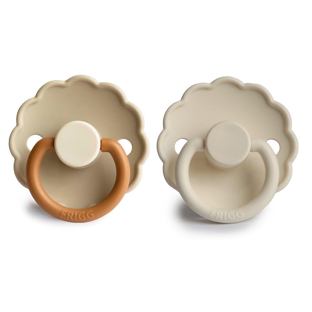 Σετ 2 Πιπίλες Σιλικόνης FRIGG Daisy - Desert/Cream 6-18 Μηνών