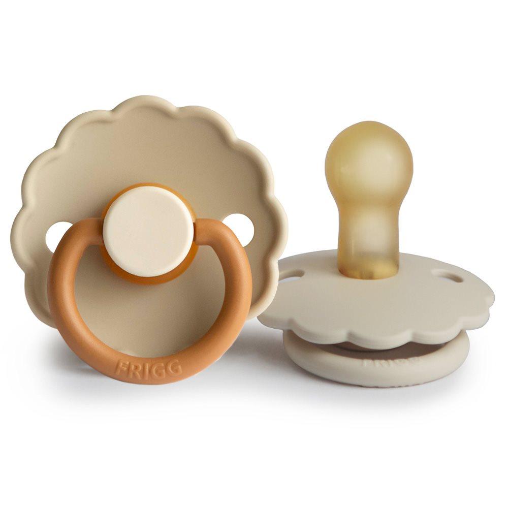 Σετ 2 Πιπίλες Latex FRIGG Daisy Desert/Cream 0-6 Μηνών