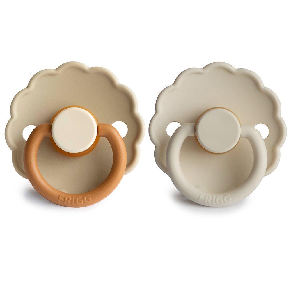 Σετ 2 Πιπίλες Latex FRIGG Daisy Desert/Cream 0-6 Μηνών