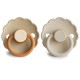 Σετ 2 Πιπίλες Latex FRIGG Daisy Desert/Cream 0-6 Μηνών