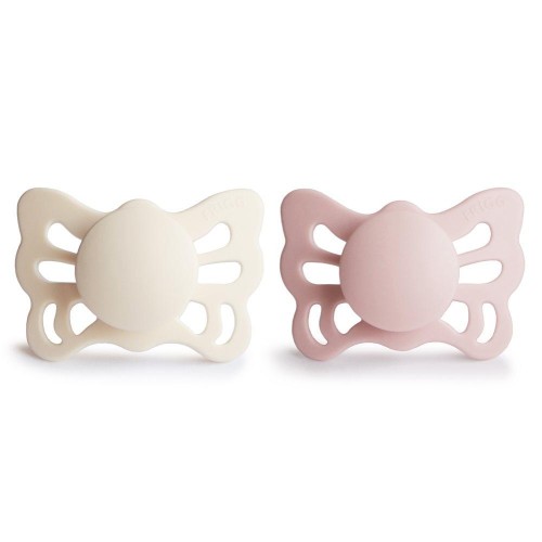 Σετ 2 Ανατομικές Πιπίλες Σιλικόνης FRIGG Butterfly Cream/Blush 0-6 Μηνών