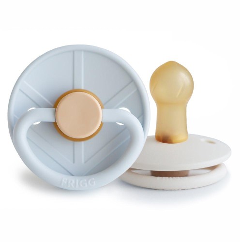 Σετ 2 Πιπίλες Latex FRIGG Little Viking Powder Blue/Cream 0-6 Μηνών