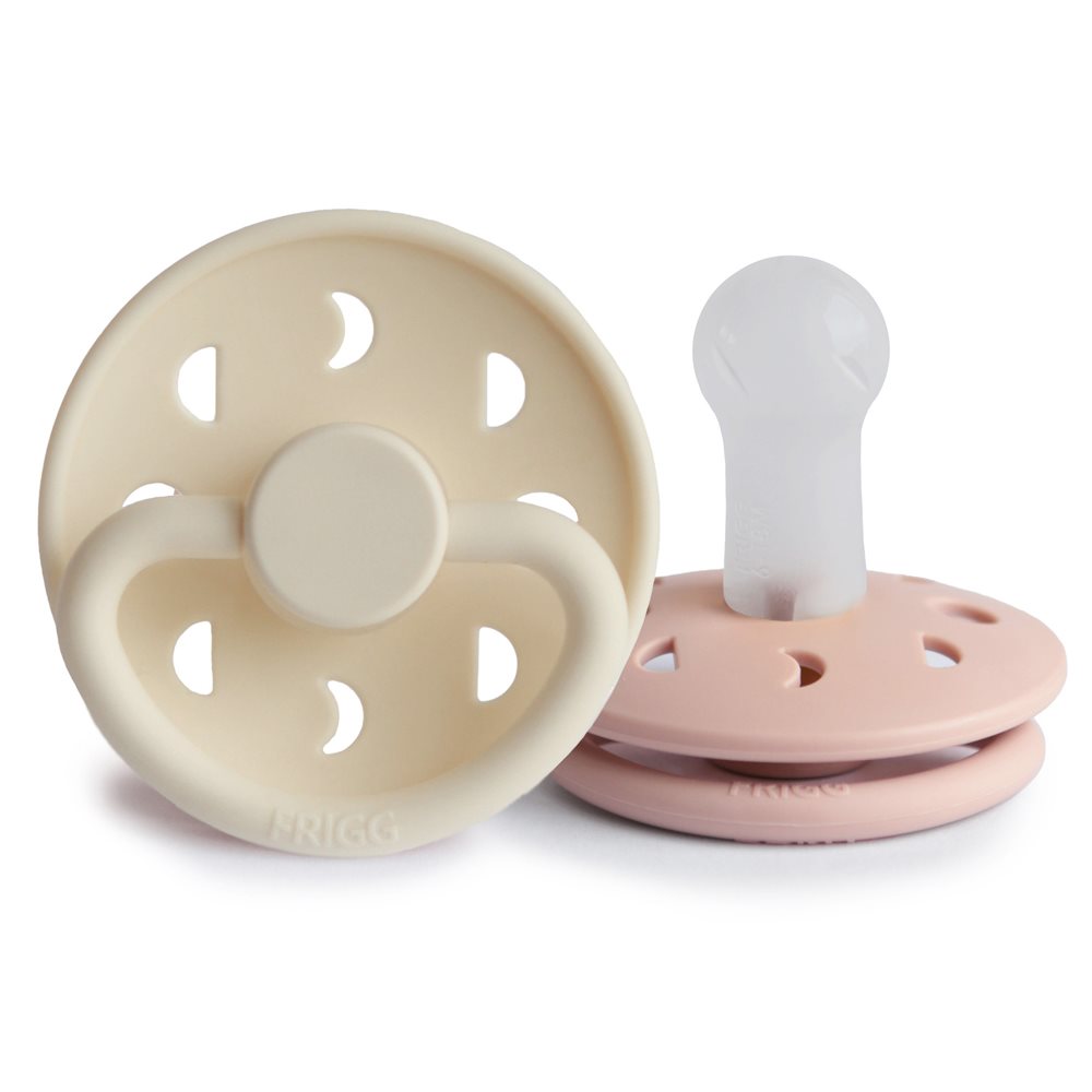 Σετ 2 Πιπίλες Σιλικόνης FRIGG Moon Phase Blush/Cream 6-18 Μηνών
