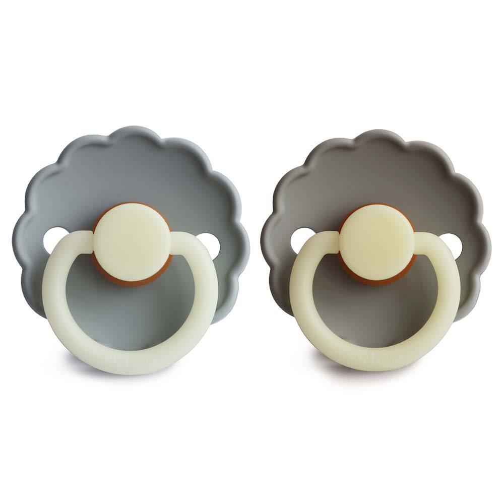 Σετ 2 Πιπίλες Latex Νυκτός FRIGG Daisy French Gray/Portobello 0-6 Μηνών