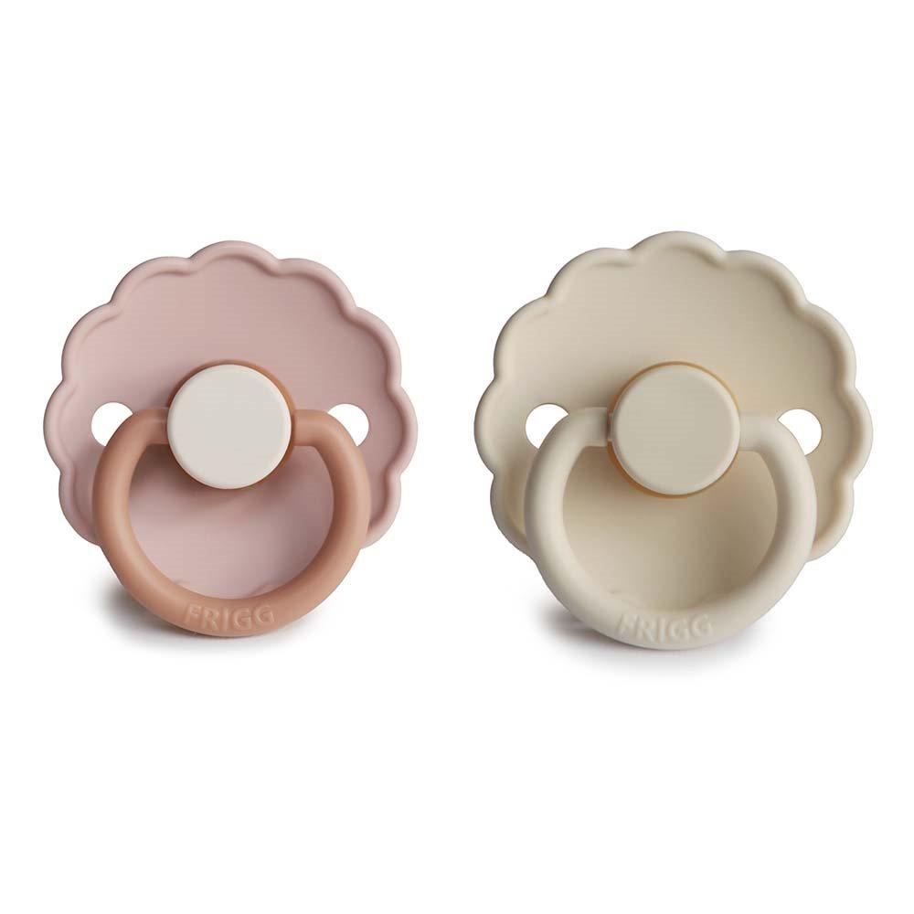 Σετ 2 Πιπίλες Latex FRIGG Daisy Biscuit/Cream 0-6 Μηνών