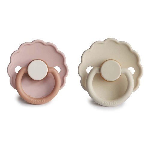 Σετ 2 Πιπίλες Latex FRIGG Daisy Biscuit/Cream 0-6 Μηνών