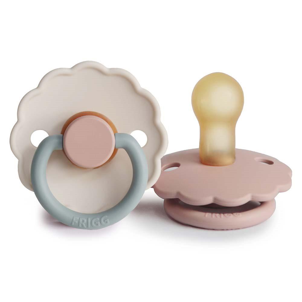 Σετ 2 Πιπίλες Latex FRIGG Daisy Blush/Cotton Candy 0-6 Μηνών