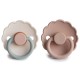 Σετ 2 Πιπίλες Latex FRIGG Daisy Blush/Cotton Candy 0-6 Μηνών