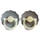 Σετ 2 Πιπίλες Latex Νυκτός FRIGG Daisy French Gray/Portobello 6-18 Μηνών