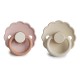 Σετ 2 Πιπίλες Latex FRIGG Daisy Biscuit/Cream 6-18 Μηνών