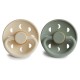 Σετ 2 Πιπίλες Latex FRIGG Moon Phase Cream/Sage 0-6 Μηνών
