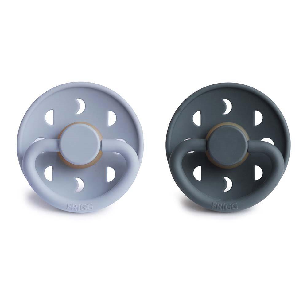 Σετ 2 Πιπίλες Latex FRIGG Moon Phase Powder Blue/Slate 0-6 Μηνών