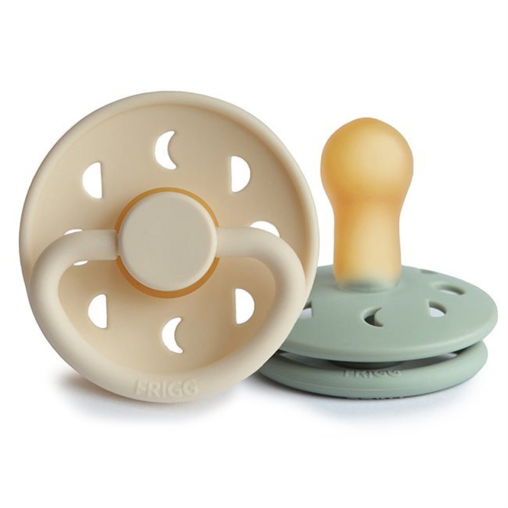 Σετ 2 Πιπίλες Latex FRIGG Moon Phase Cream/Sage 6-18 Μηνών