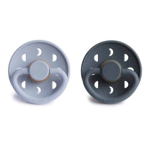 Σετ 2 Πιπίλες Latex FRIGG Moon Phase Powder Blue/Slate 6-18 Μηνών