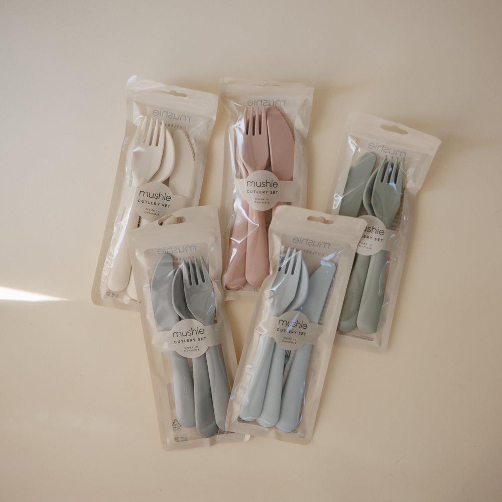 Σετ Κουτάλι Πηρούνι Μαχαίρι PP Powder Blue - Mushie