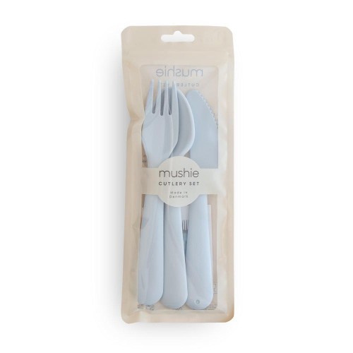 Σετ Κουτάλι Πηρούνι Μαχαίρι PP Powder Blue - Mushie
