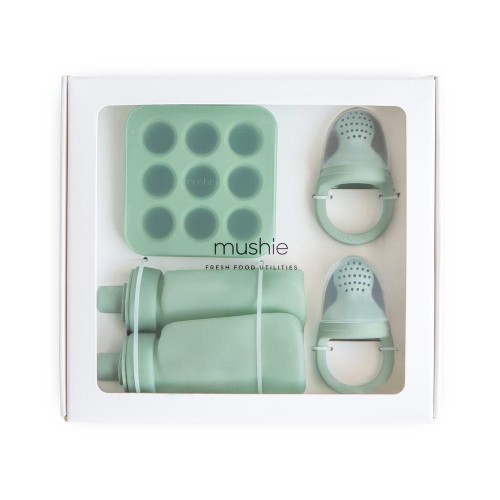 Σετ Δώρου 5 Ειδών Φαγητού Σιλικόνης Cambrdige Blue - Mushie