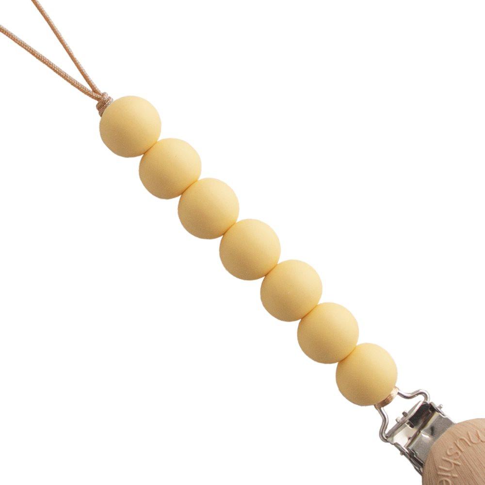Κλιπ Σιλικόνης για Πιπίπλες Halo Muted Yellow - Mushie