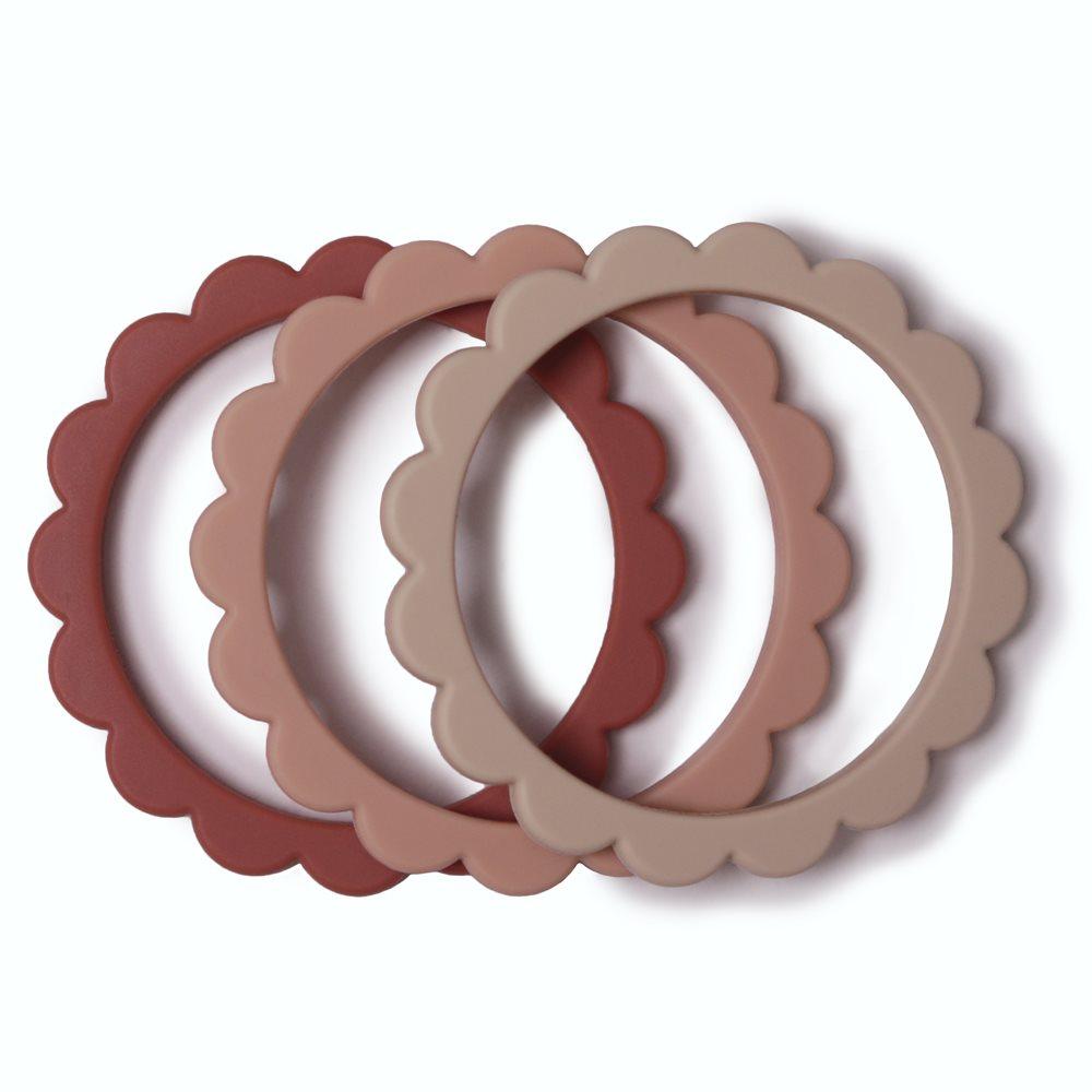 Σετ 3 Βραχιόλια Οδοντοφυΐας - Dove Gray/Steel/Stone - Mushie