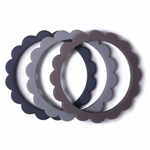 Σετ 3 Βραχιόλια Οδοντοφυΐας - Dove Gray/Steel/Stone - Mushie