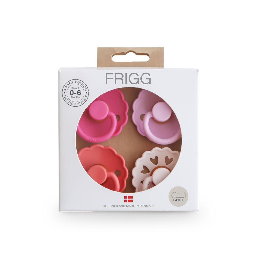 Σετ 4 Πιπίλες Latex FRIGG – Rosy Romance 0-6 Μηνών