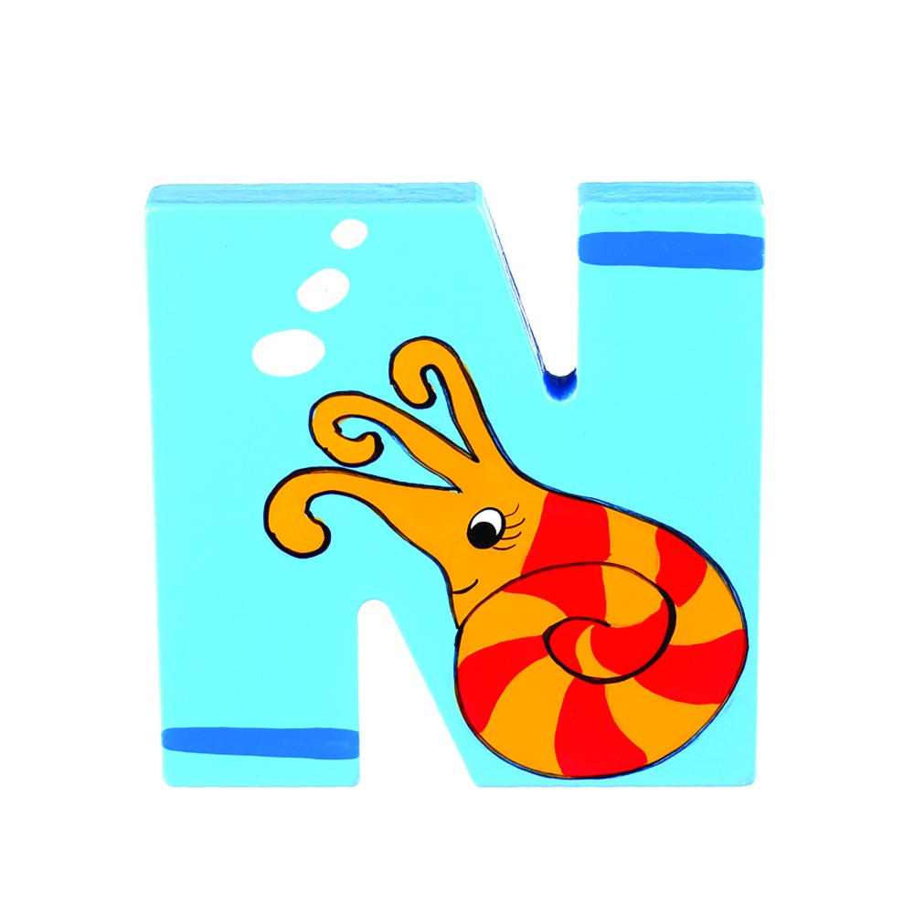 Ξύλινο Γράμμα N Alphabet Letters Orange Tree Toys