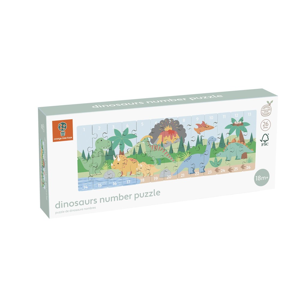Παζλ Αριθμών Dinosaurs Orange Tree Toys (FSC®)