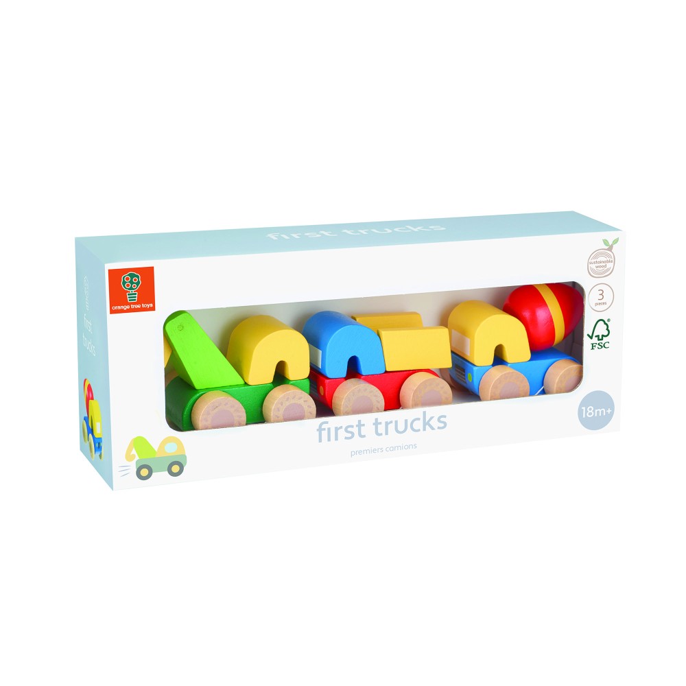 Σετ 3 Μικρά Οχήματα Construction Orange Tree Toys (FSC®)
