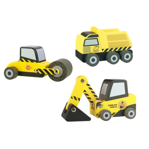 Σετ 3 Οχήματα Κατασκευών Construction Orange Tree Toys (FSC®)
