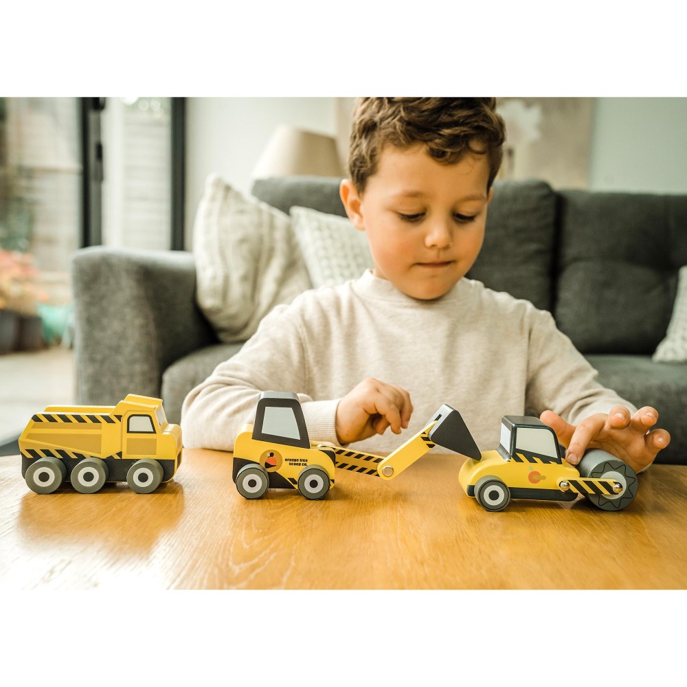 Σετ 3 Οχήματα Κατασκευών Construction Orange Tree Toys (FSC®)