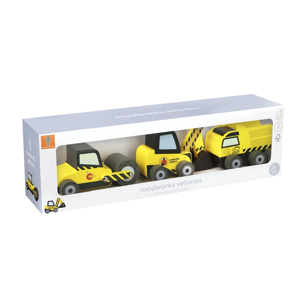 Σετ 3 Οχήματα Κατασκευών Construction Orange Tree Toys (FSC®)
