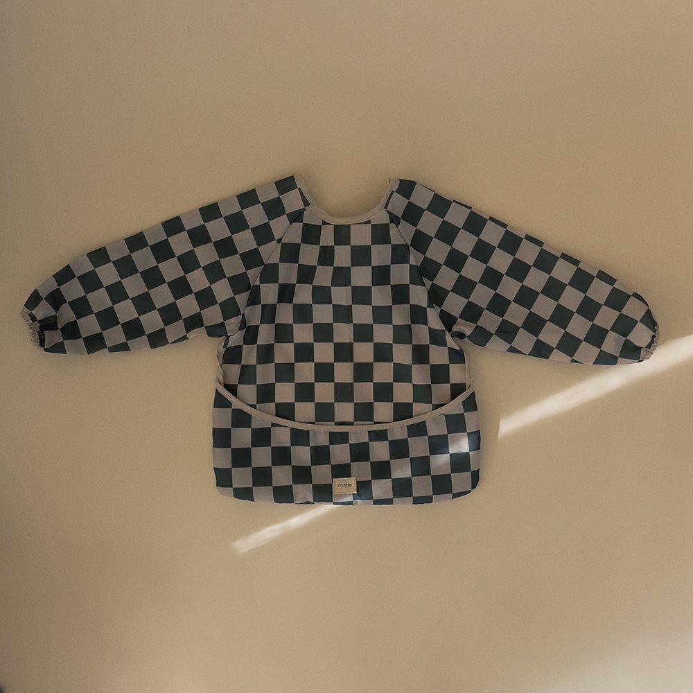 Σαλιάρα με Μανίκια Olive Check - Mushie