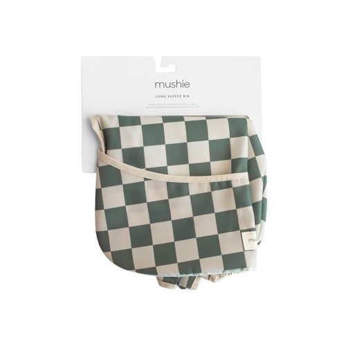Σαλιάρα με Μανίκια Olive Check - Mushie